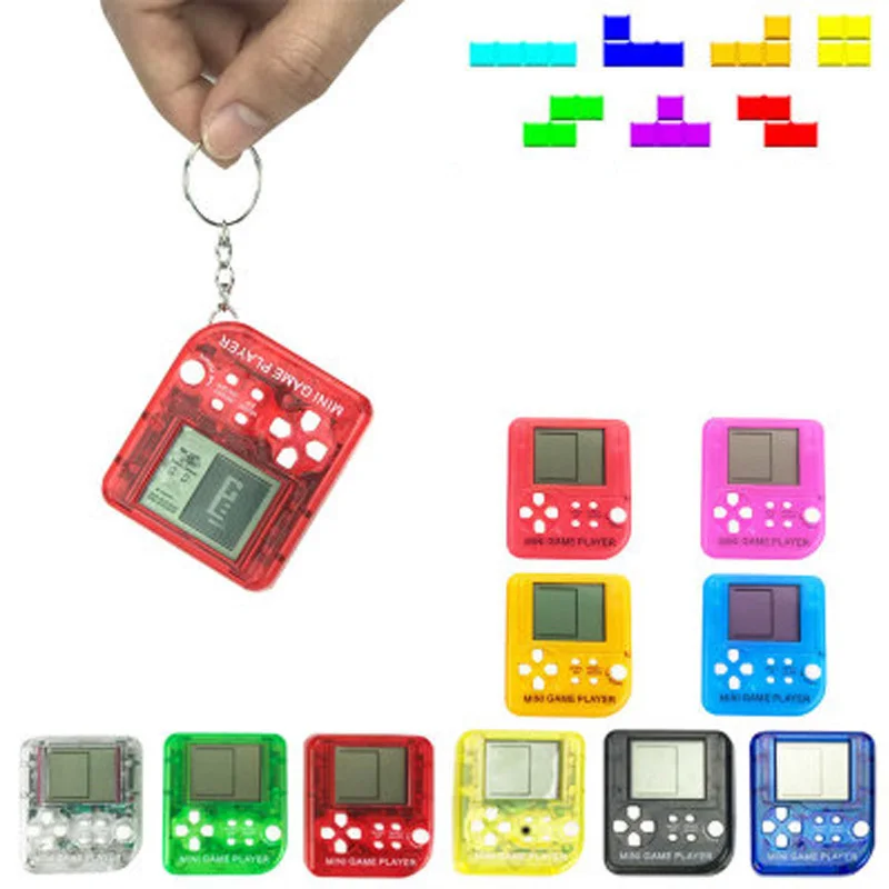Ретро мини Matchbox Tetris детский пульт игровой консоли игровые плееры lcd Портативный Встроенный 26 игр случайный цвет