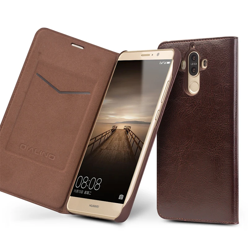 bilder für QIALINO Fall für Huawei Ascend Taube 9 Handarbeit Aus Echtem Leder Abdeckung für Huawei Taube 9 Luxury Ultra Slim Flip Fall 5,9 holster bilder für QIALINO Fall für Huawei Ascend Taube 9 Handarbeit Aus Echtem Leder Abdeckung für Huawei Taube 9 Luxury Ultra Slim Flip Fall 5,9 holster