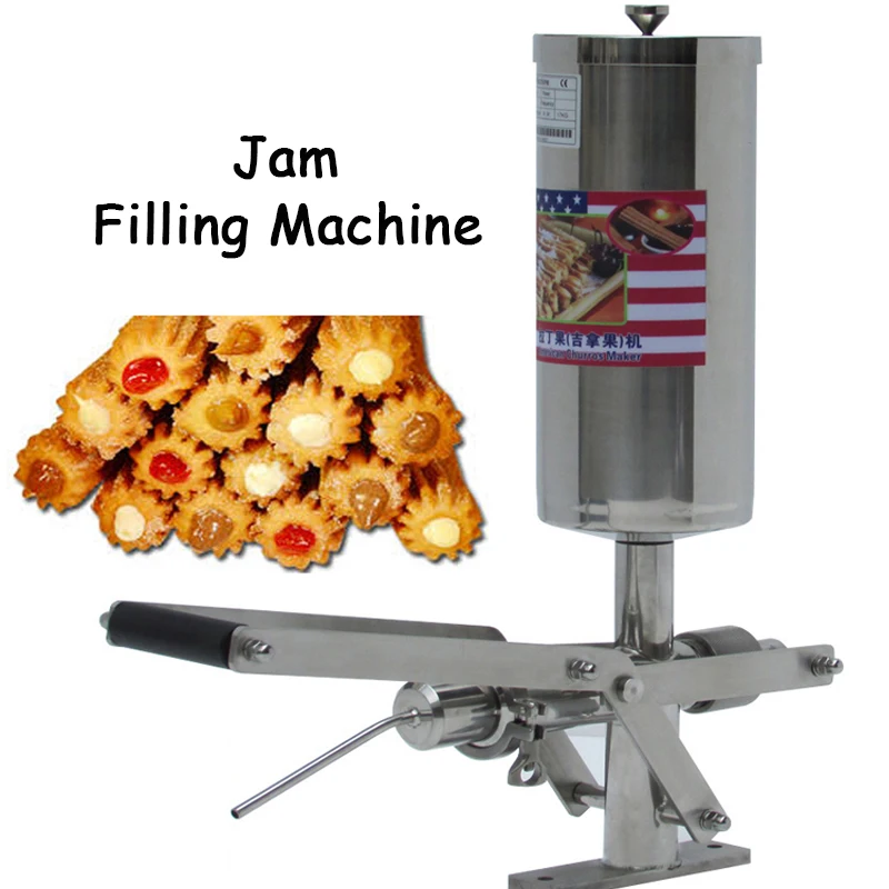 

5L Jam Filling Machine Stainless Steel Puff Filler Churros Stuffer Fried Bread Stick Filling Machine