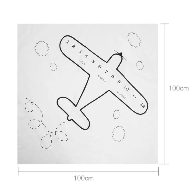 Милый ребенок Фотография реквизит младенческой детской коляски одеяло самолет Печатный реквизит мягкий хлопок пеленать обёрточная бумага одеяло для новорожденного