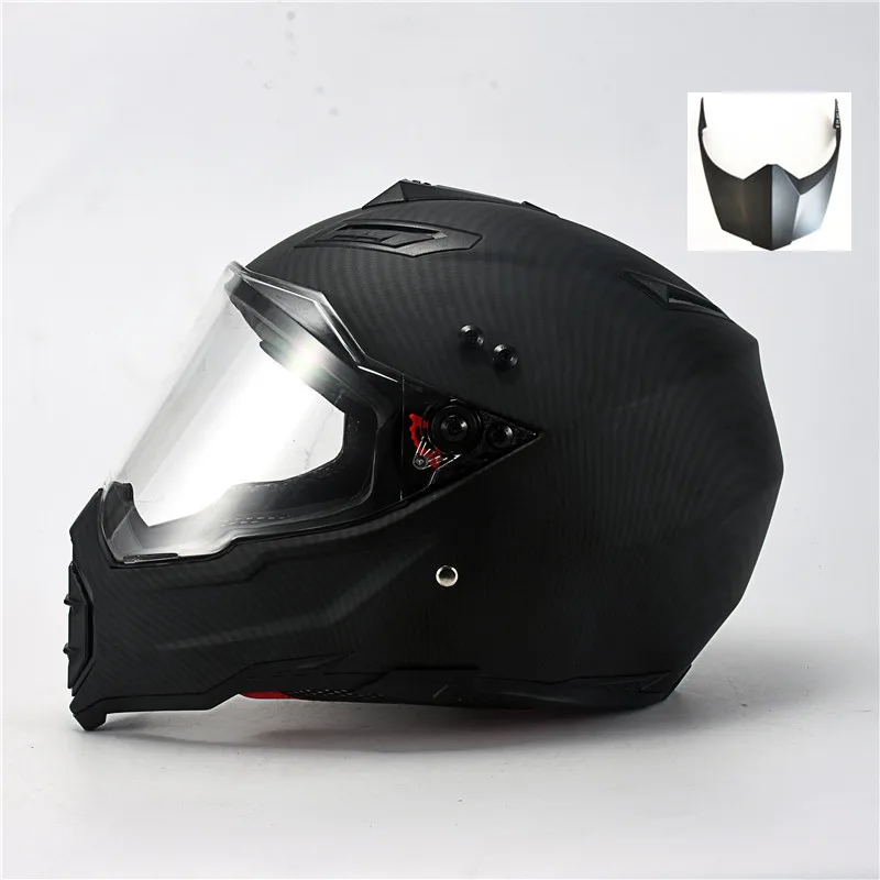 Полный уход за кожей лица Cascos Para Moto rcycle шлем Мотокросс Capacete для гонок горные акулы Профессиональный DOT утвержден - Цвет: ABS material-matte