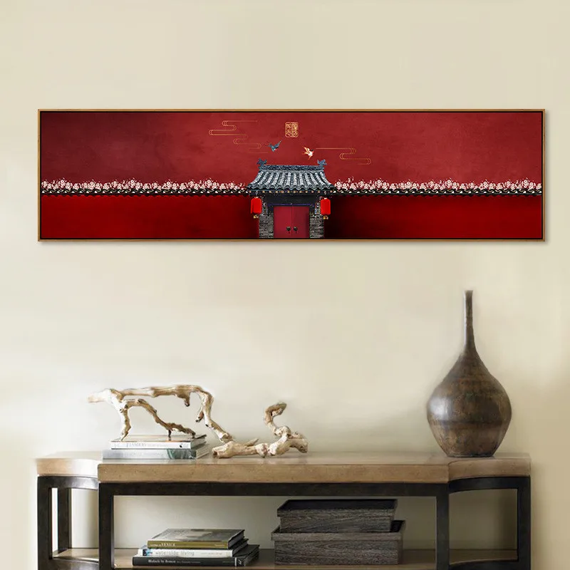 Home Decorative HD Printed Chinese Style Red Palace Canvas Wall Art Antiquity Poster Paintings Modern Modular For Living Room | Дом и сад