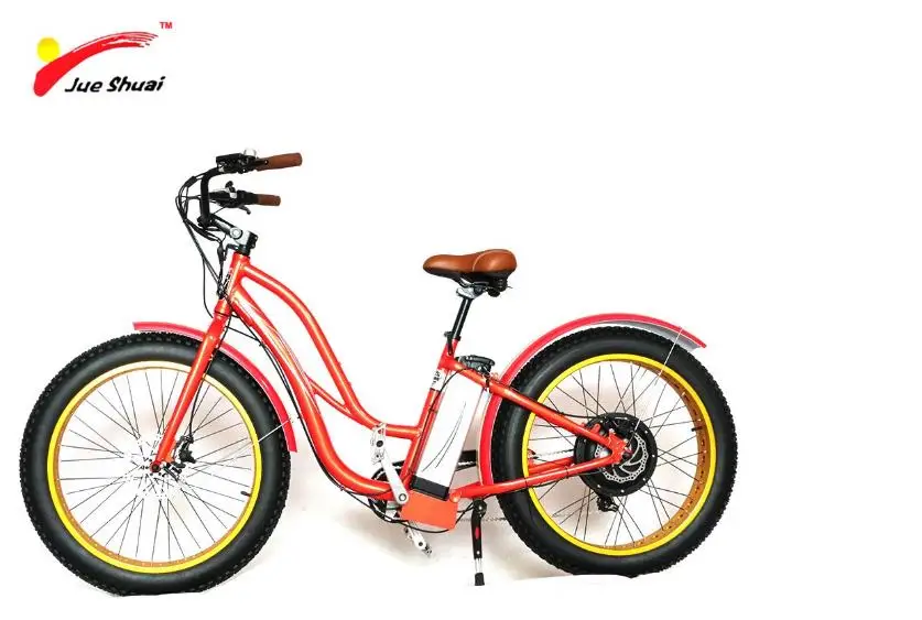 Best 48v Electric Fat Bike with 500w Brushless Rear Hub Motor Beach Cruiser for Adult 26*4.0 Powerful Mountain Fat Electric Bike 2