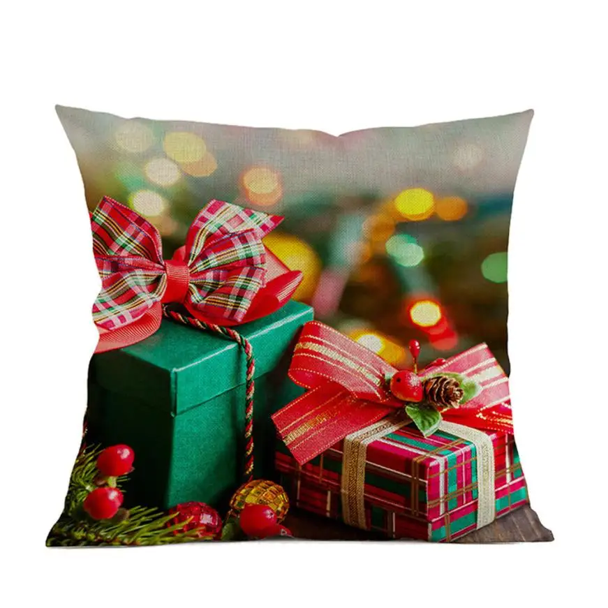 Чехол для подушки 45*45 с рождественским принтом, окрашенный диван-кровать, домашний декор, наволочка для подушки,, новинка DE22