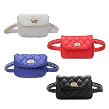 Fashion Leather Waist Bag Women Rhomboids Pattern Female Plaid Belt Bags Hip Money Travel Phone Pouch Bags Travel Fanny Pack