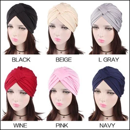 Muslim Women Ruffle Bowknot Cotton Turban Hat Scarf Bandanas Cancer Chemo Beanies Headwear Head Wrap Cap Hair Loss Accessories