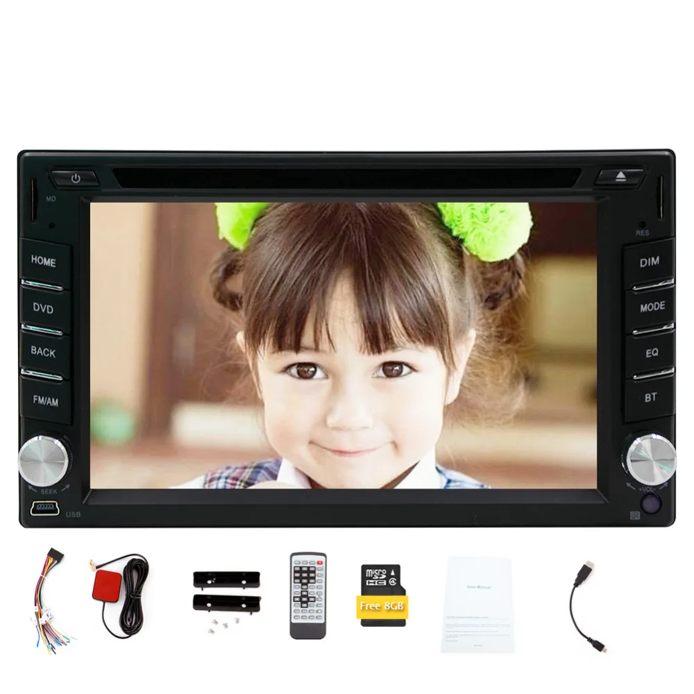 

Car Stereo Double 2 din GPS Car Dvd Player in Dash Navigation Touch Screen for Univercal Color Black 6.2'' Bluetooth Headunit