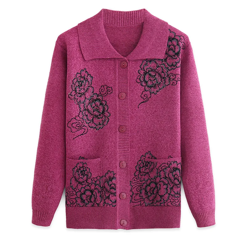 2019 Для женщин Кардиган вязаный свитер с длинными рукавами и Повседневное Детское пальто с цветочным принтом женский кардиган на пуговицах