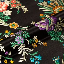 Черная Цветочная парчовая ткань, дамасский жаккард одежда обивка костюма мебель ремесла Лоскутная диванная подушка ткань 75 см* 50 см