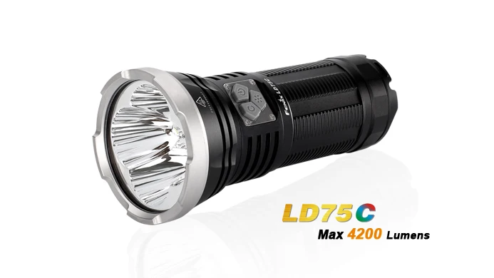 

2015 Fenix LD75C flashlight Cree XM-L2 U2 LEDs and XM-L color LED 4200Lumens rechargeable Flashlight torch by 4x18650 Battery