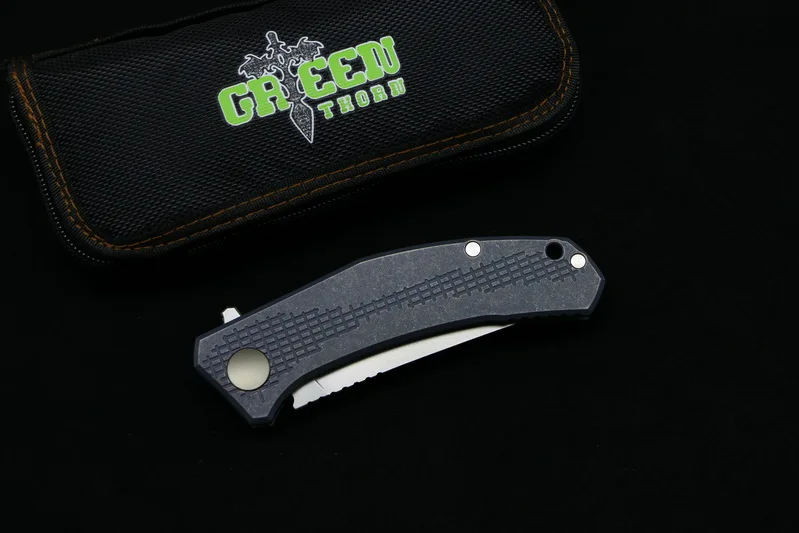 Зеленый шип пользовательские джинсы M390 MRBS складной нож TC4 титановая ручка Открытый Отдых Охота карманные Кухонные Ножи EDC инструменты