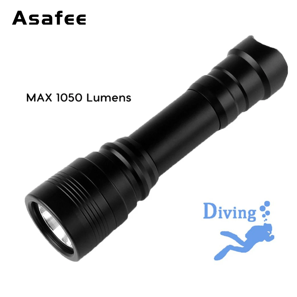 Asafee DIV11 LED Diving Flashlight Underwater Powerful Switch