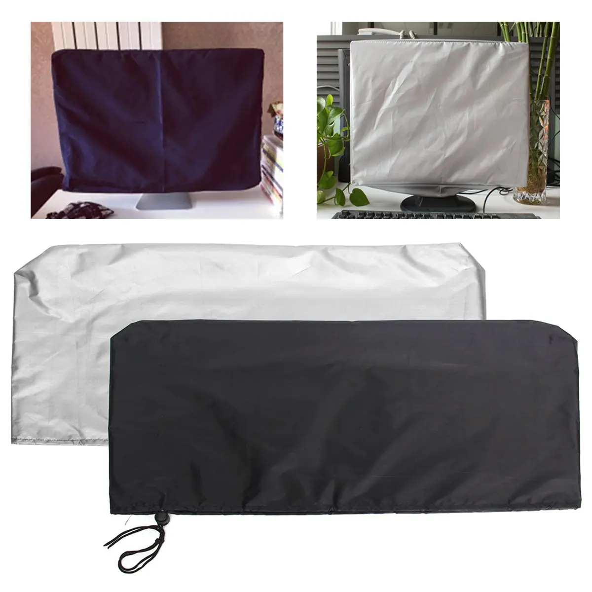 

24 Inch Computers Flat Screen Monitor Dust Cover PC TV Fits Tablets Protectors Polyester Computer Covers Soft Lining 2 Colors