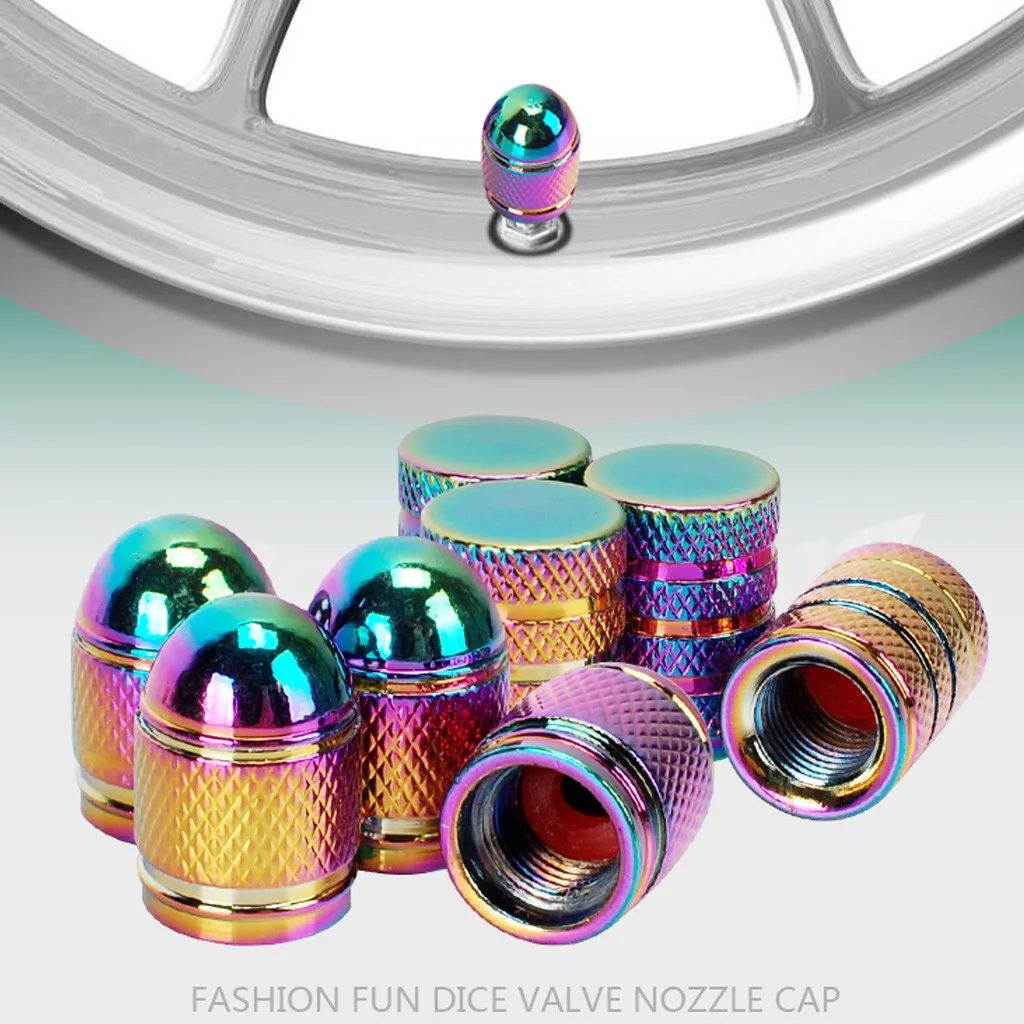 4pcs Colorful Tire Valve Cap Easy To Install Prevent The Valve From
