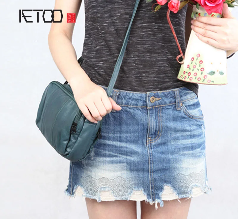 

BJYL Pure leather kingdom pure skin Europe and the United States and Japan and South Korea fashion simple retro retro Messenger