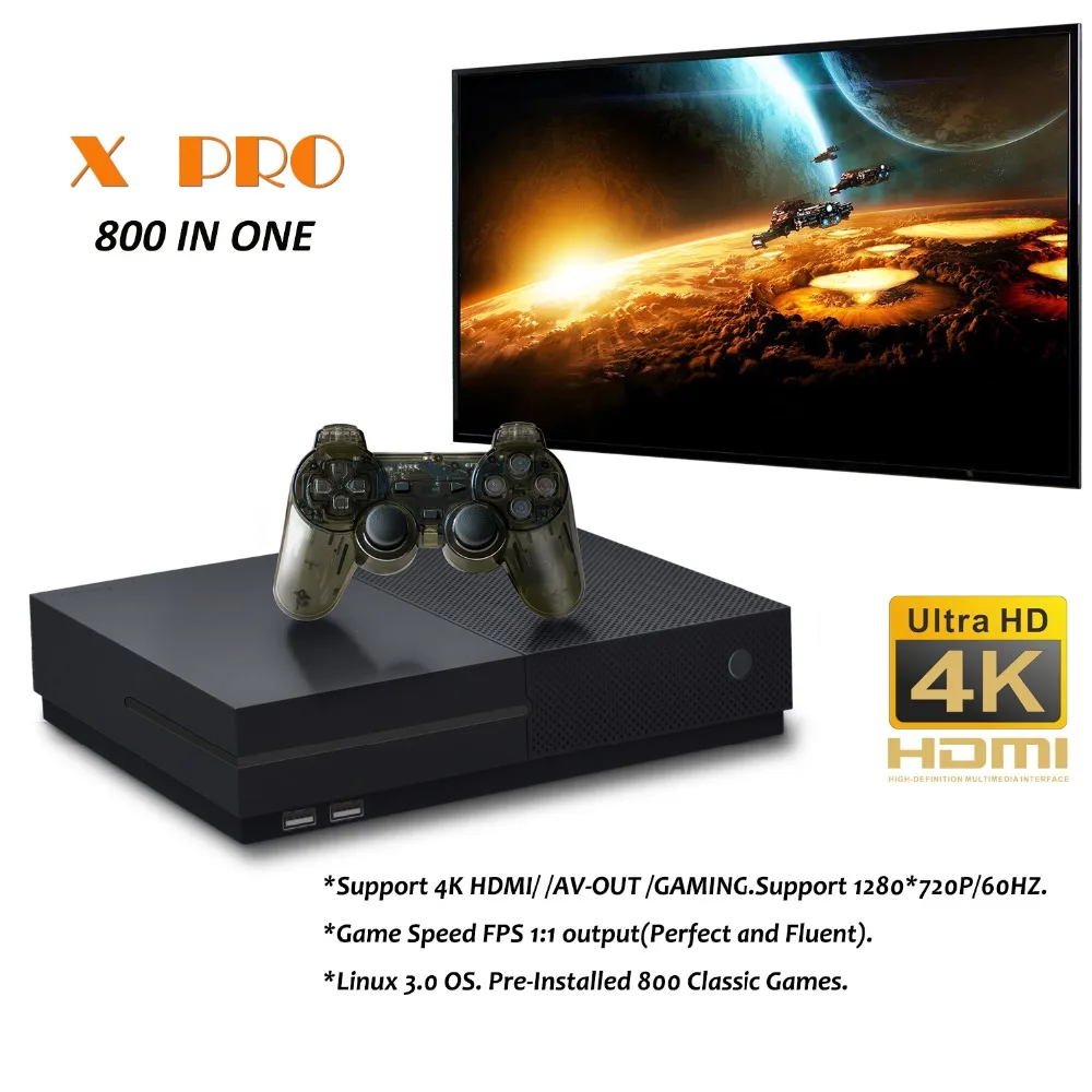 64 битная игровая консоль Ultra HD 4K встроенные 800 классических игр HDMI AV семейный ТВ FPS