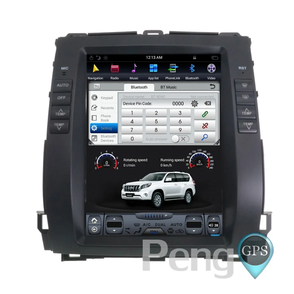 Sale 2 Din Tesla Style 10.4 inch Android 7.1 Car GPS Navigation DVD Player for Toyota Land Cruiser Prado 120 2002-2009/ Lexus GX470 3