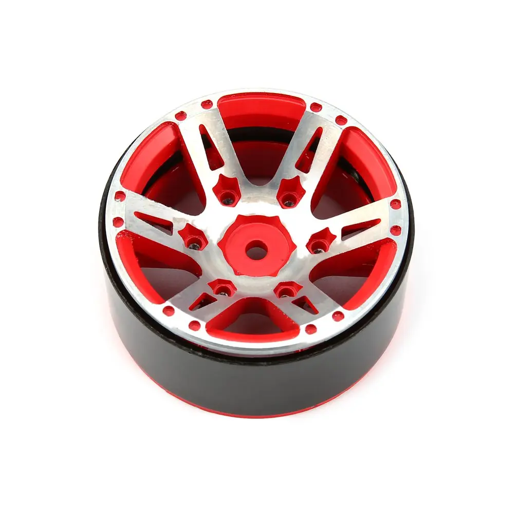 

4pcs 1.9 Inch RC Tires Beadlock Alloy Wheels Hub Beadlock Rim Set for 1/10 RC Car Model Toy Component Spare Parts RC Tires