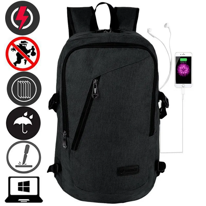 Computer Backpack With USB Slot Laptop Backpack Travel Bag For Women