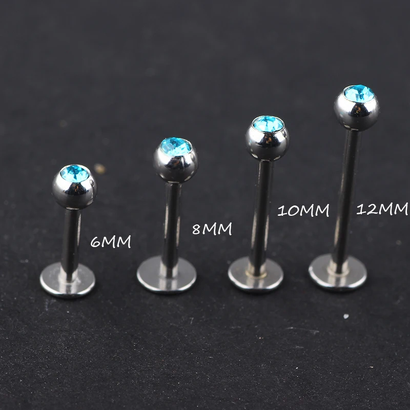 JUNLOWPY 100pcs Tragus Piercing 316L Surgical Steel lip Labret Ring Stud kits Ear Cartilage Earrings Body Jewelry Helix Piercing