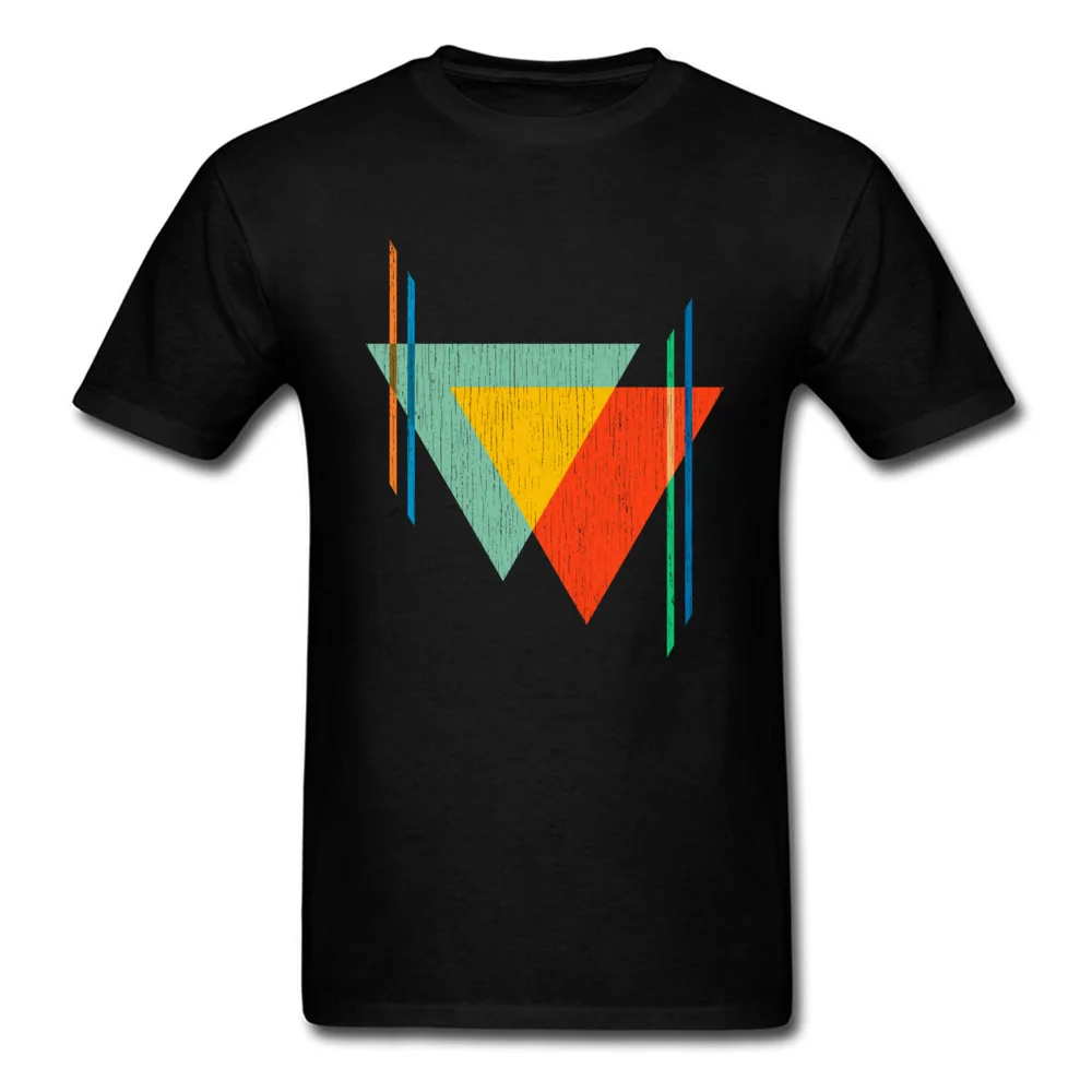 Triangles Blend Pure Cotton Design Tops T Shirt 2018 Discount Short Sleeve Mens T Shirts comfortable Fall T-shirts Round Neck Triangles Blend black