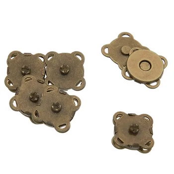 

10Pcs Magnetic Clasps Vintage Bronze Tone Plum Blossom Shape DIY Purse Handbag Closure Findings 11mm