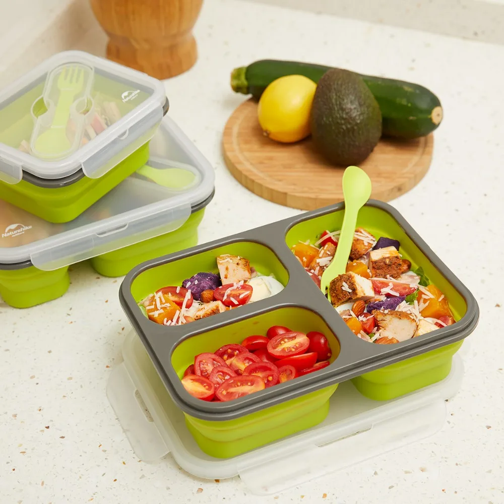 Naturehike Силиконовый складной ящик Bento Портативный Ланч бокс для еды столовая