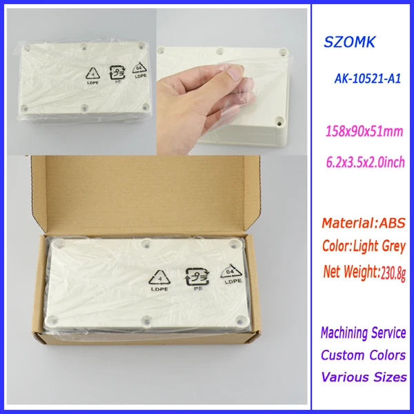 

10 pieces a lot DIY controller shell abs material plastic pcb enclosure for electronics 158*90*51 mm 6.2*3.5*2 inch