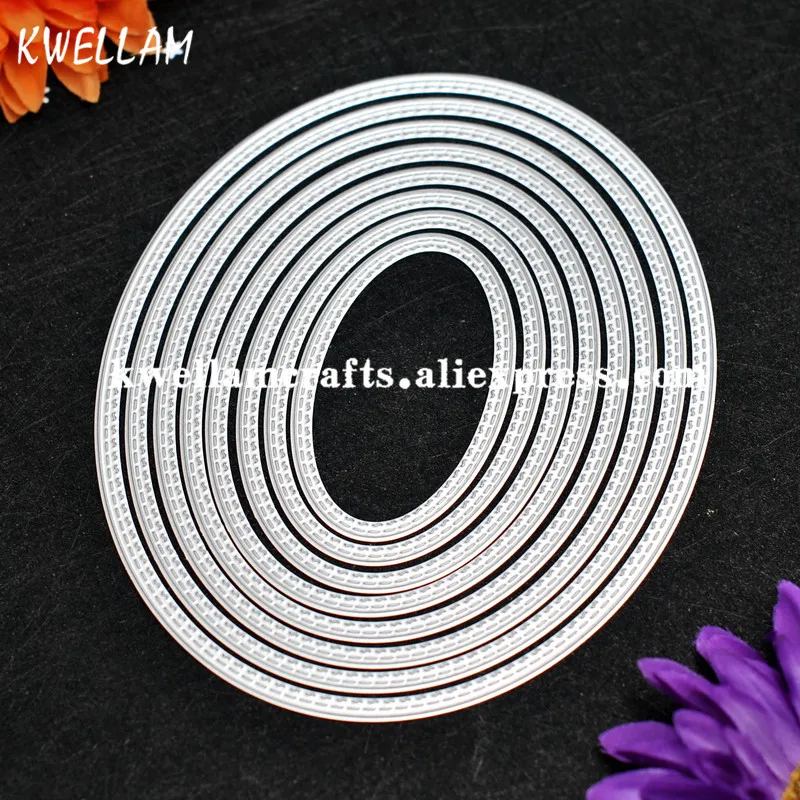 

Large Size 15cm Double Sew Thread Oval Metal Die cutting Dies For DIY Scrapbooking Photo Album Embossing Folder 7081804