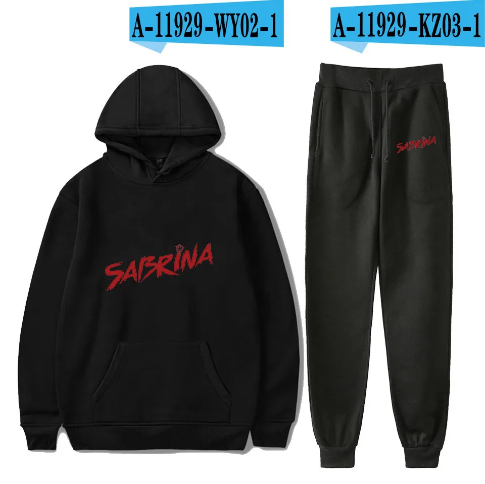 Sabrina 2D новая одежда толстовка с принтом для женщин/для мужчин повседневная весенняя одежда Лидер продаж монолитным длинным рукаво - Цвет: Black