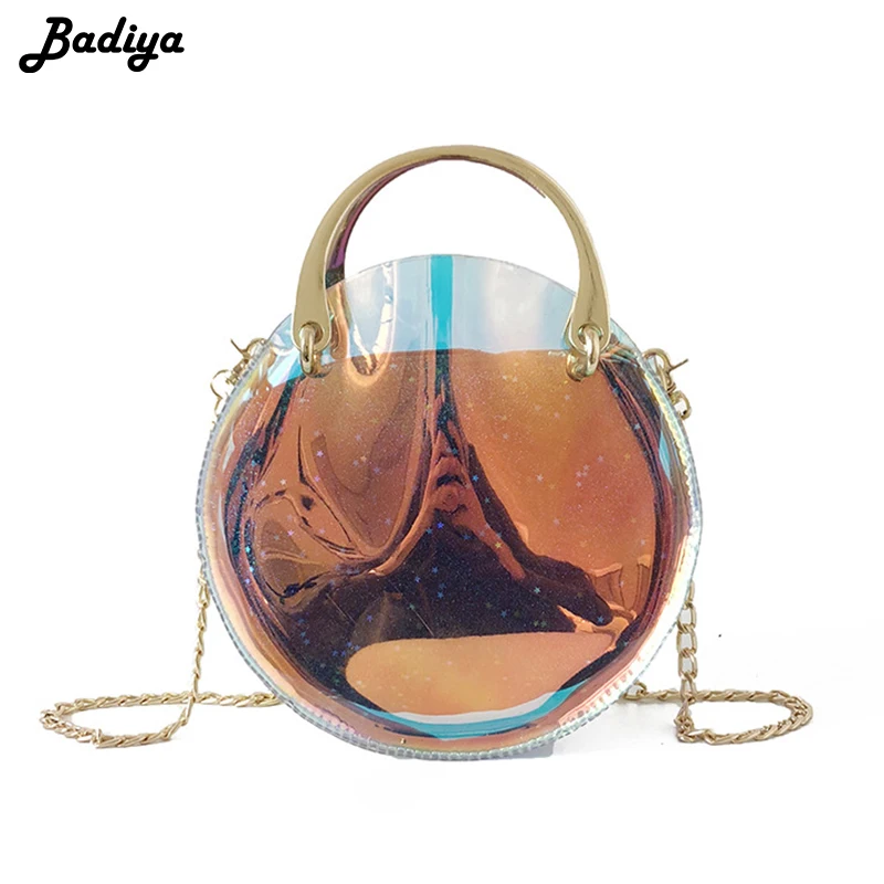 

Women's Creative Holographic Transparent PVC Handbag Rainbow Shine PU Leather Shoulder Bag for Ladies Girls Crossbody Bags