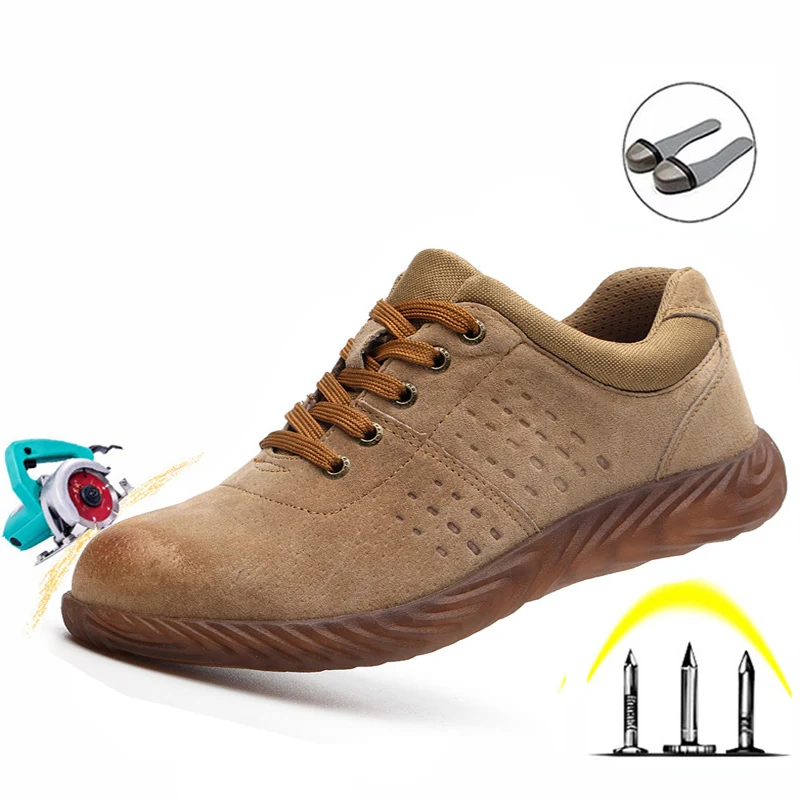 

36-46 Labor Insurance Shoes Steel Head Anti-smashing Anti-piercing Labor Insurance Boots Welder Beef Tendon Bottom Work Shoes
