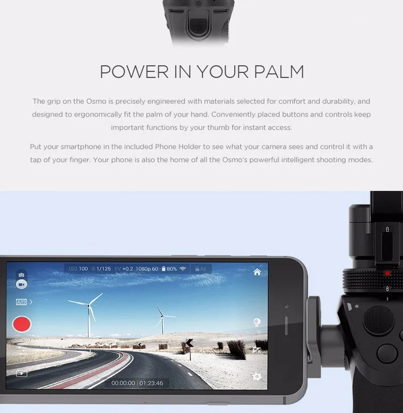 Free Gift DJI Osmo Handheld 4K Camera And 3 Axis Gimble Stabilizer Gimbal 3 Axis Gimbal DJI Phantom 3 EMS Free