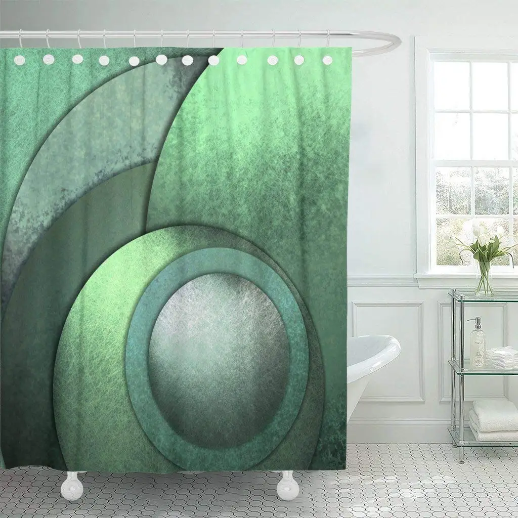 Shower Curtain with Hooks Light Green Spring in Unique Contemporary