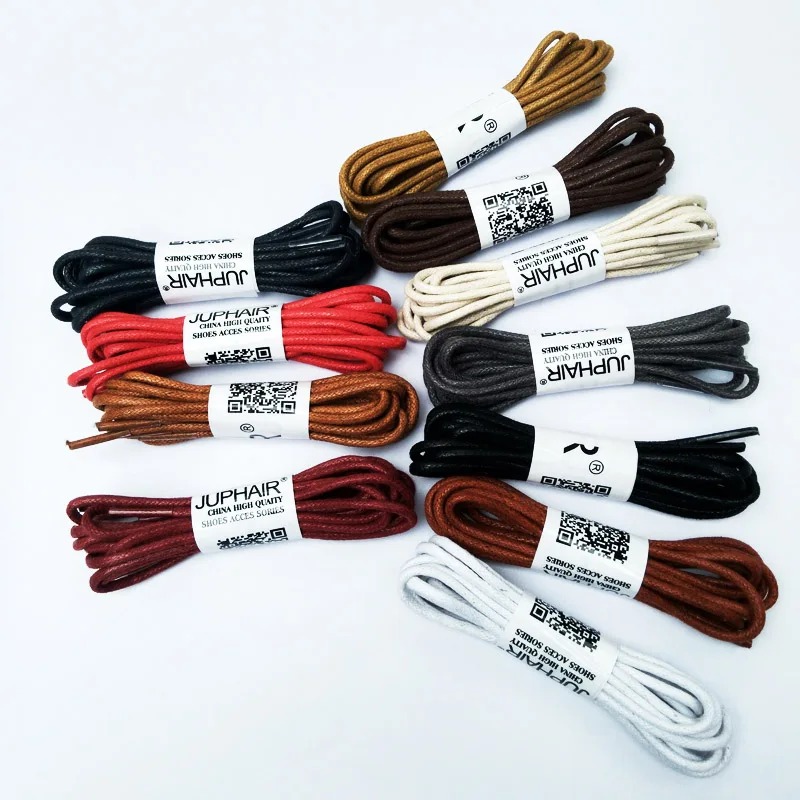 JUP1-12 Pair Dark Blue Rounds Cotton Sports Unisex Sneaker Martin Boot Strap Strings Leather Shoelaces Waxed Shoes Laces Casual 