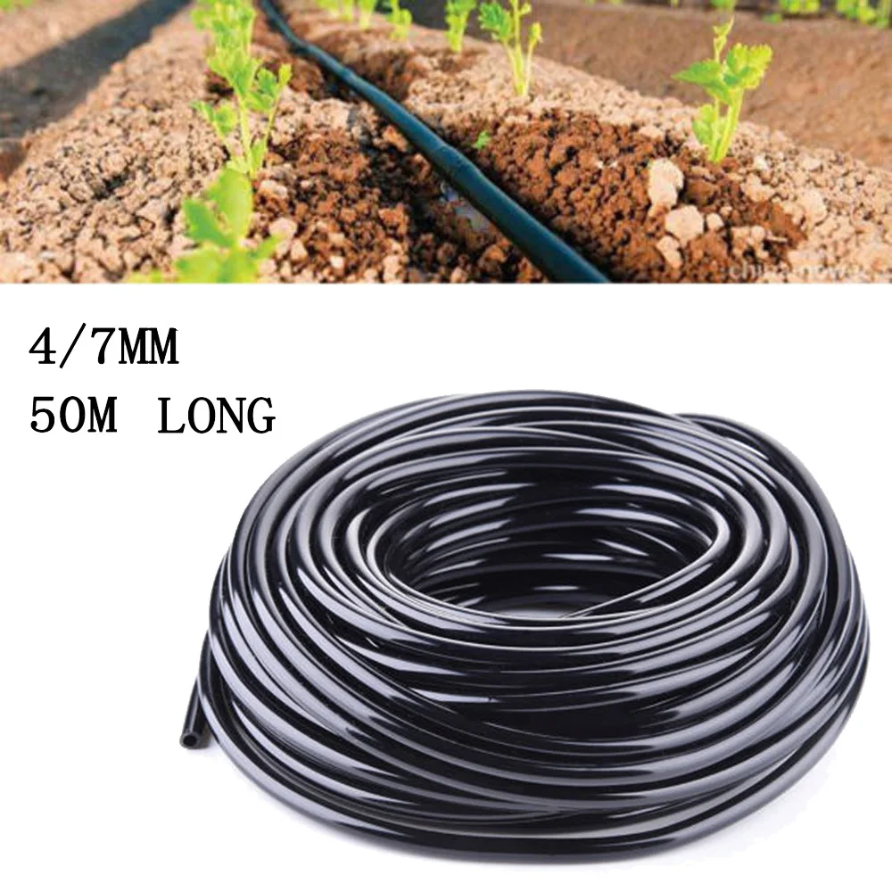 50m Water Pipe Tubing Hose Pipe 4/7mm Micro Drip Irrigation System