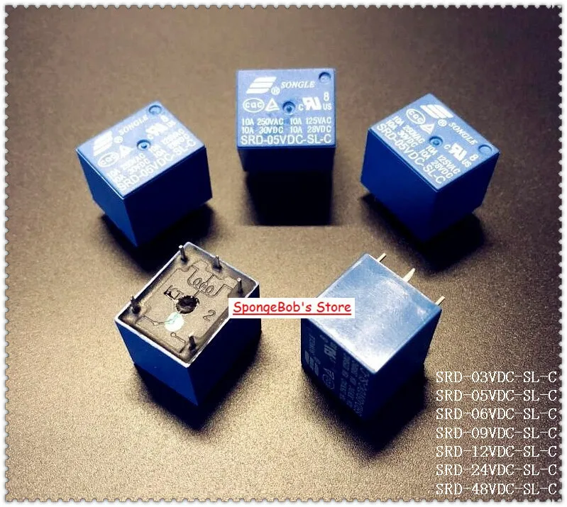 5 шт./лот SRD-12VDC-SL-C/SRD-24VDC-SL-C/SRD-48VDC-SL-C SONGLE Мощность реле контактов 12/24/48 V PCB Тип |