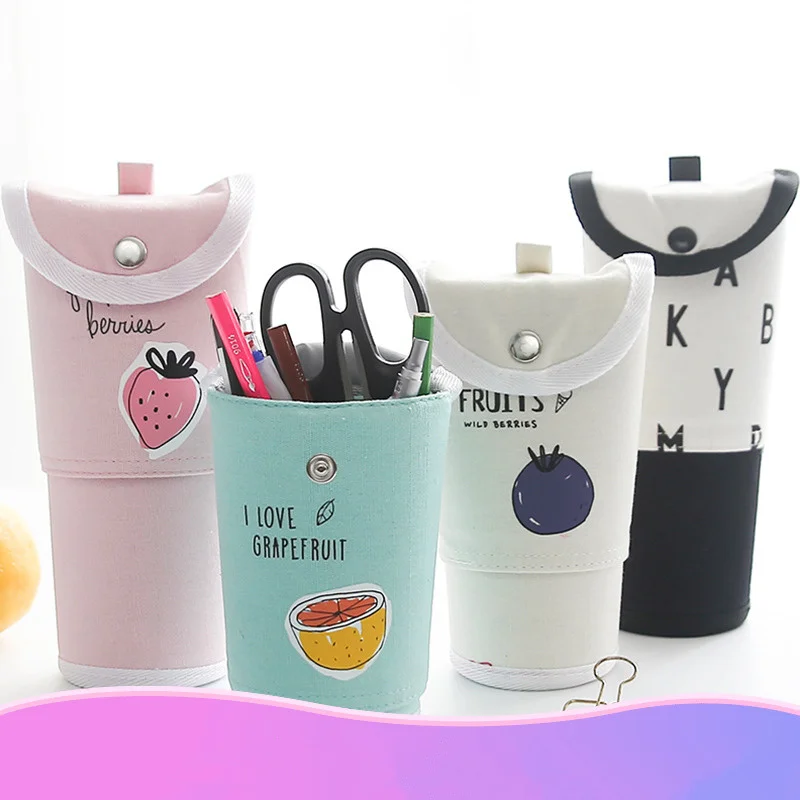 

Kawaii Pencil Case Multi-function Large Capacity Pen Box Student Gift Storage Bag Cute Adjustable Cup Set Phone School Stationer
