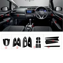 Автомобиль-Стайлинг 3D углеродного волокна салона центральной консоли Цвет изменить литья Стикеры наклейки для RHD Honda Fit