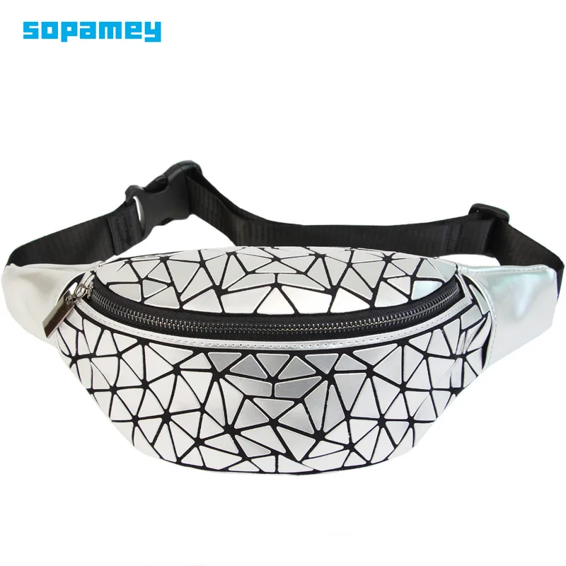 

2019 New Waist Bags Women Waist Fanny Packs For Women Belt Bag Luxury Brand Leather Chest Handbag Geometry Waist Packs banane
