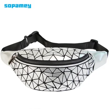

2019 New Waist Bags Women Waist Fanny Packs For Women Belt Bag Luxury Brand Leather Chest Handbag Geometry Waist Packs banane
