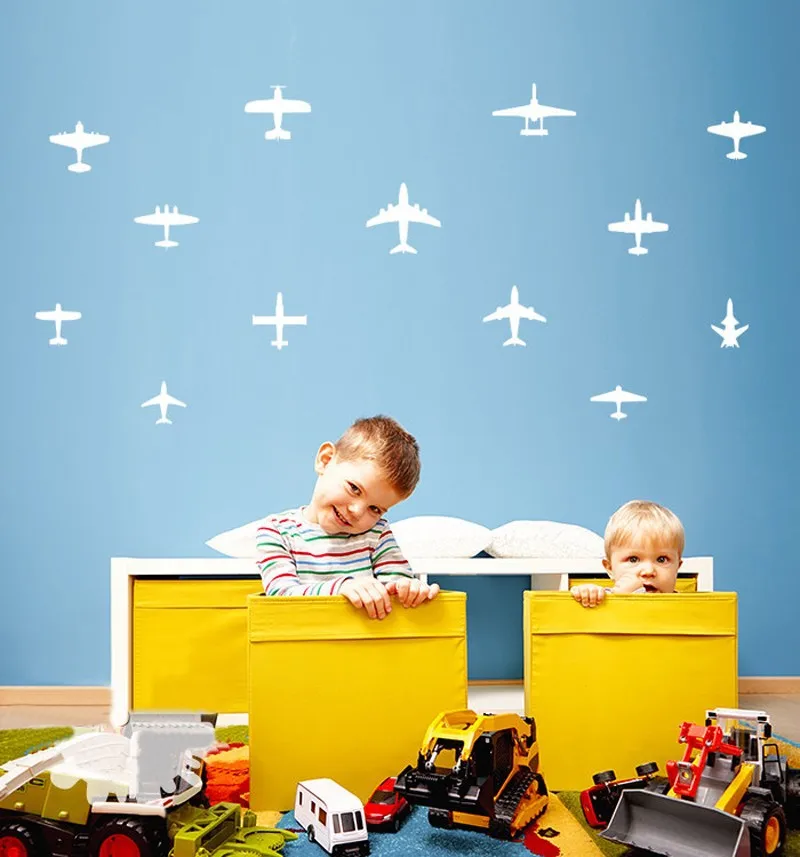 13pcs DIY Airplane Wall Decals Airplane Vinyls Wall Sticker Boys Kids