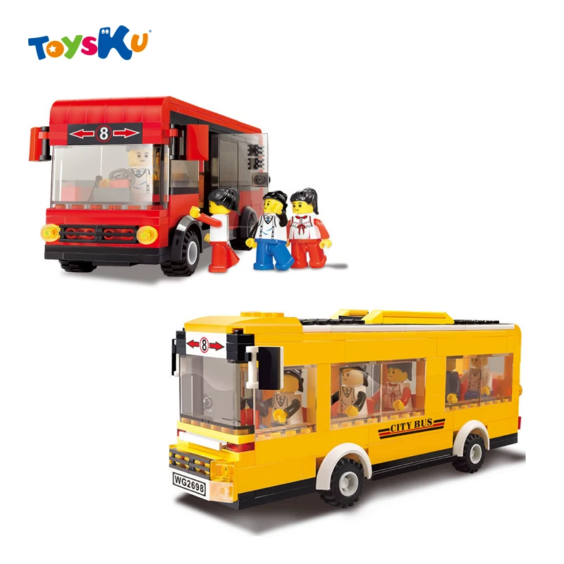 

City Bus Vehicle Building Blocks Toys ABS High Quality Plastic Toys Educational  Assembly Bricks Toys for Children