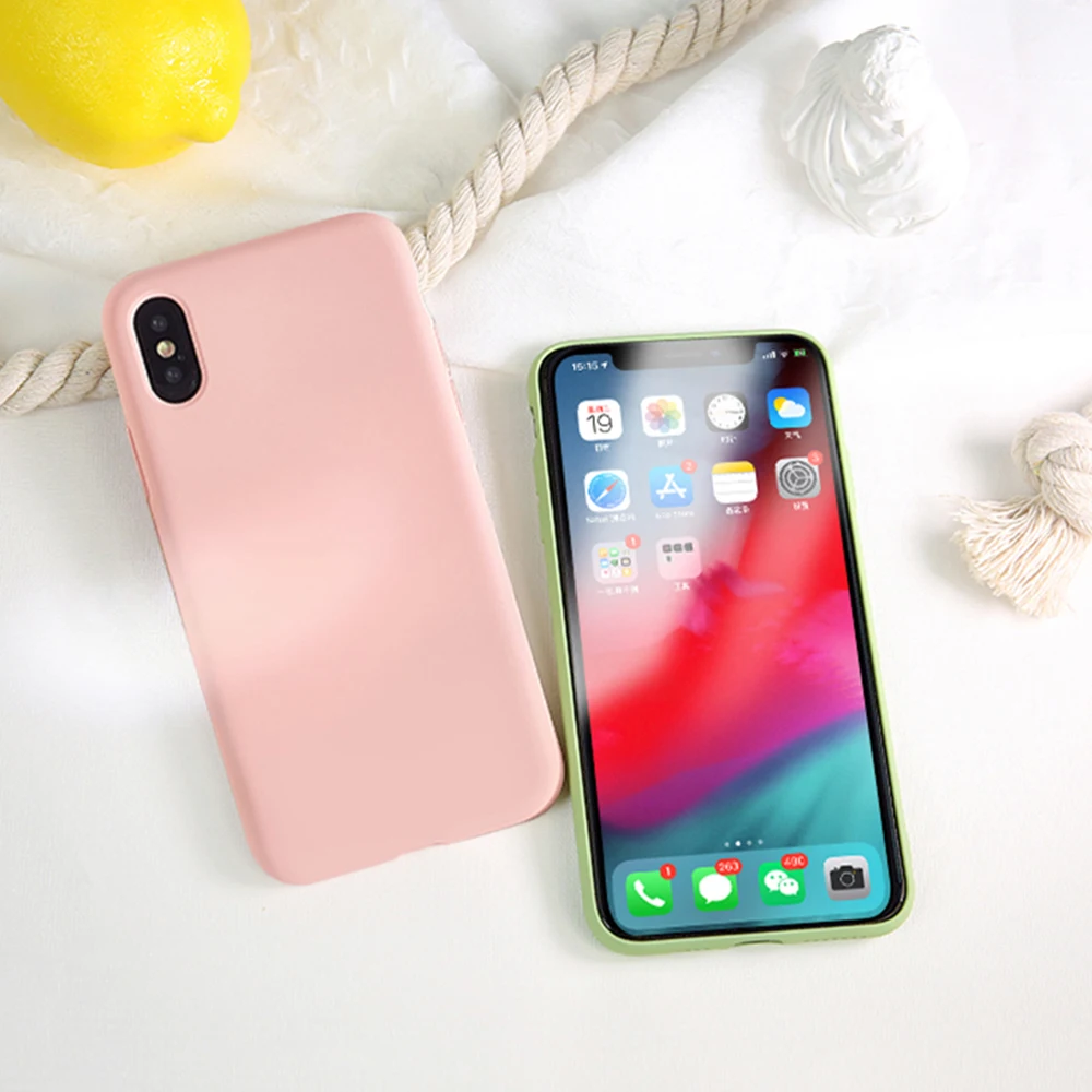 Оригинальный силиконовый чехол для телефона с жидкостью iPhone 6 6S 7 8 Plus 5 5S SE мягкий X
