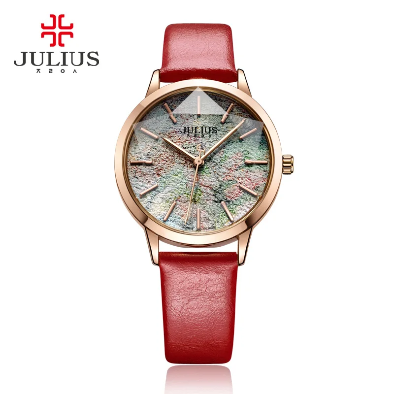 

2017 JULIUS Brand Luxury Lovers Quartz Watch Fashion Casual Watches 30m Waterproof Leather for Men Women Dress Wristwatches Gift