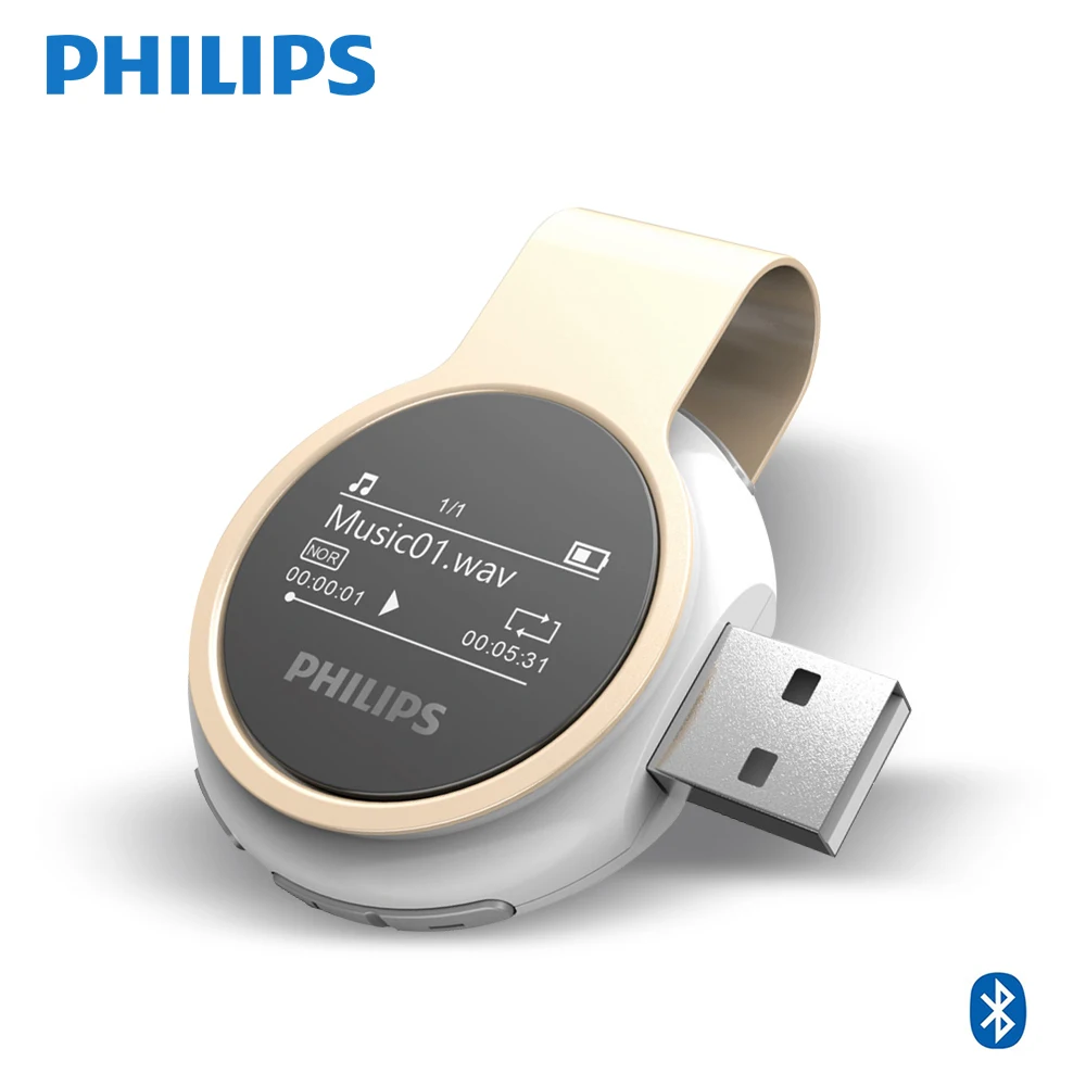 Philips Original Digital Bluetooth MP3 Player USB FM Radio 8GB Lossless Wireless With Pedometer Metal Clip Philips Original Digital Bluetooth MP3 Player USB FM Radio 8GB Lossless Wireless With Pedometer Metal Clip