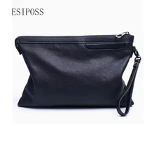 Для мужчин сумки для мужчин из овечьей кожи Сумка-конверт мужской вечерняя сумочка Повседневное из сплошной мягкой День сумка-клатч на замке с ремешком на руку сумочки