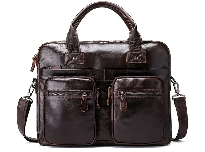 Для мужчин масло восковой кожи Дизайн Бизнес Портфели 14 дюймов ноутбука Docu Для мужчин t случае Модные атташе сумка портфель сумка LI-2266