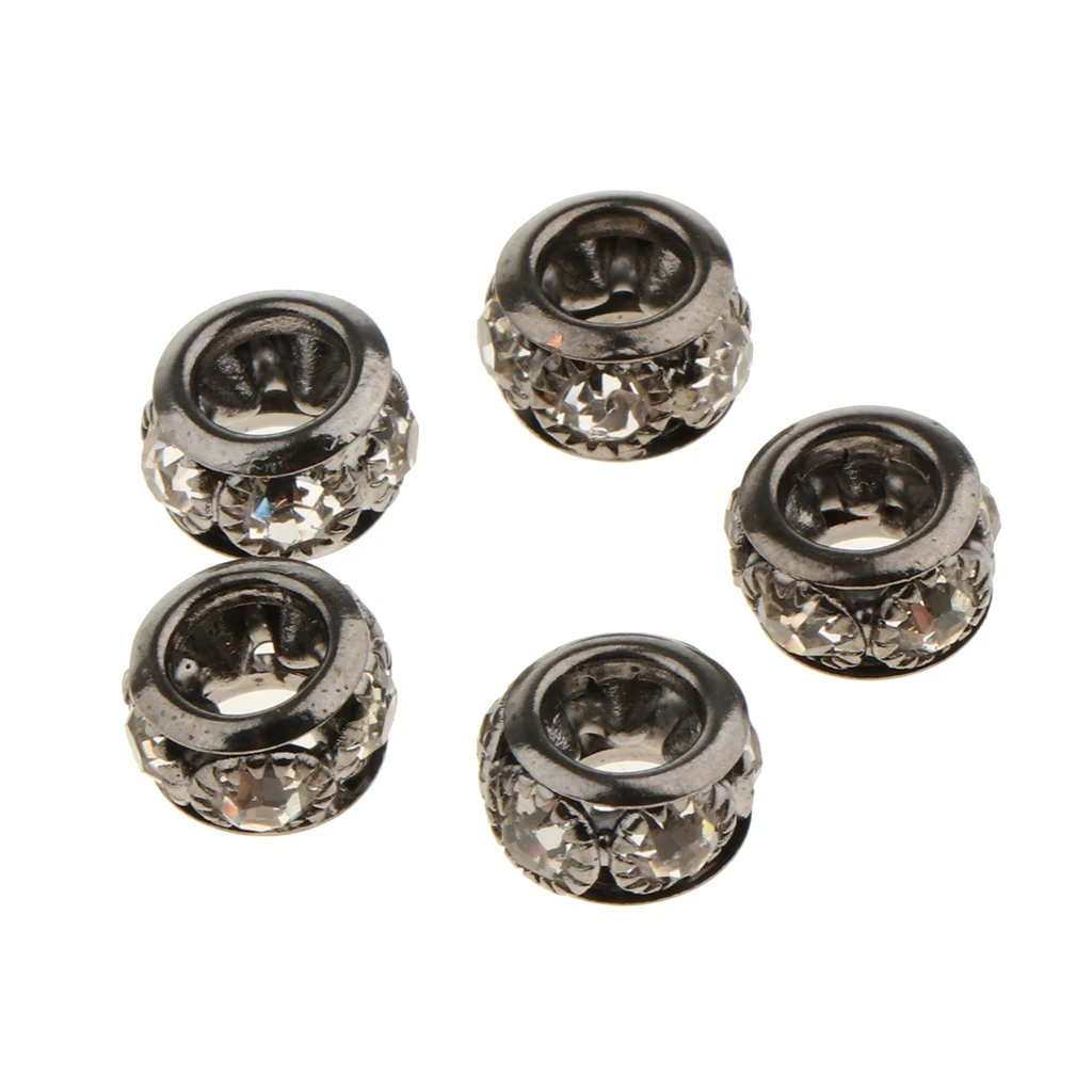 20PCS Big Hole European Beads Rondelle Rhinestone Loose Spacer Crystal Beads Fit Necklace Bracelet DIY Finding