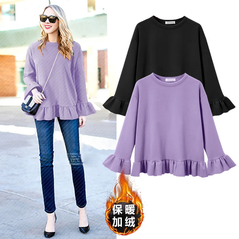 M 5XL Plus Size Casual Women Pullovers Sweatshirts 2019